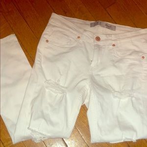 White ripped jeans